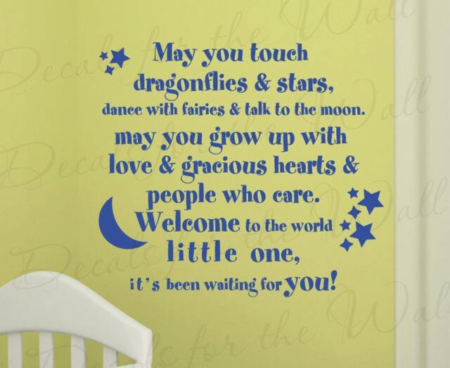 May You Touch Dragonflies & Stars Dance Girl Room Kid Baby Nursery Wall Decal Art Mural Vinyl Lettering Quote Sticker Decoration Decor B19 - image 1