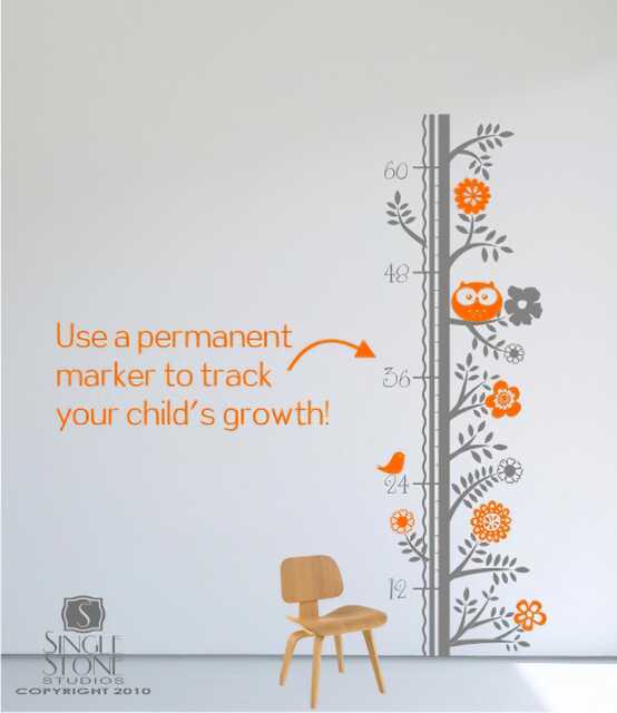 Nursery Growth Chart Wall Decal Woodland Animals - Vinyl Art Custom Home Decor - image 1