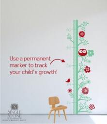 Nursery Growth Chart Wall Decal Woodland Animals - Vinyl Art Custom Home Decor - thumbnail 2