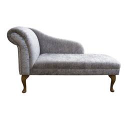 Handmade Silver Crushed Velvet Chaise Longue - thumbnail 2