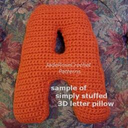 Number 3 Pillow Crochet Pattern, Applique, 3D Accent Pillows, in 5 Sizes - thumbnail 3