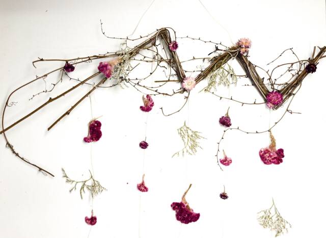 Dried Floral Wall Decor, Twig Branch Art, Rustic Farmhouse - image 1