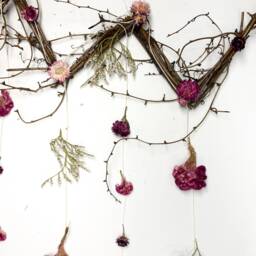 Dried Floral Wall Decor, Twig Branch Art, Rustic Farmhouse - thumbnail 2