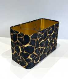 Handmade By Order Luxury Black Gold Lava Abstract Marble Geometric Pattern Rectangular Shape Lamp Shade Pendant All Shapes Sizes Avail