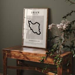Iran Map Vintage Abstract Wall Art Print Picasso + Matisse Inspired Travel Poster - thumbnail 2