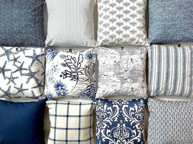 Navy Blue Pillow Covers Dark Blue Throw Pillows All Sizes 24x24 26x26 Euro Shams - image 1