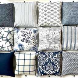 Navy Blue Pillow Covers Dark Blue Throw Pillows All Sizes 24x24 26x26 Euro Shams - thumbnail 2