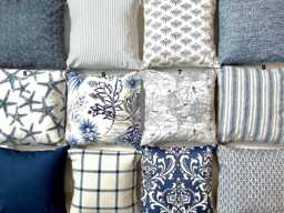 Navy Blue Pillow Covers Dark Blue Throw Pillows All Sizes 24x24 26x26 Euro Shams - thumbnail 1