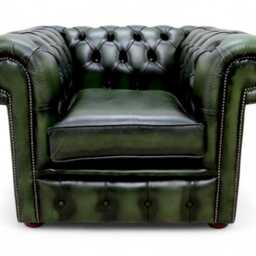 Chesterfield Chair Club Low Back Style Real Leather Antique Green Handmade New - thumbnail 2