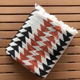 Block Printed Bath Towel, 60/40 Cotton/Bamboo Beach Towel - thumbnail 3