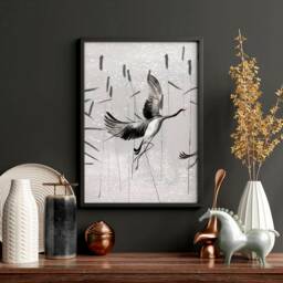 Zen Living Room Wall Art Decor, Japanese Office Decor Print Gift Set Of 2, Bedroom Wall Over The Bed, Calm Landscape Framed Artwork - thumbnail 2