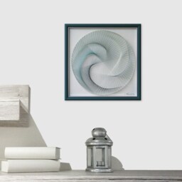 Geometric String Art - Framed Artwork Of Calm Modern Green Zen Wall - thumbnail 1