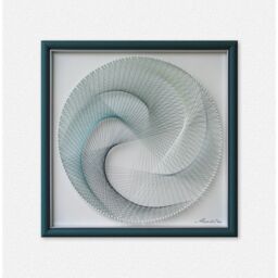Geometric String Art - Framed Artwork Of Calm Modern Green Zen Wall - thumbnail 2
