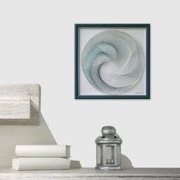 Geometric String Art - Framed Artwork Of Calm Modern Green Zen Wall - thumbnail 3