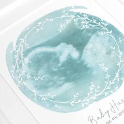 Framed Watercolour Baby Scan Print Art, Frame, Shower Gift, Ultrasound Photo, Mothers Day Gift From Bump - thumbnail 3