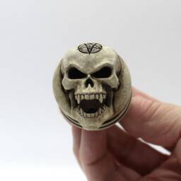 Vampire Skull Wine Stopper Gothic Halloween Decor, Dracula Fangs Fridge Magnet - thumbnail 1