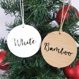 Husbands First Christmas Bamboo Ornament - Personalized Gay Wedding Gift - thumbnail 3