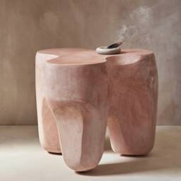 Sculptural Arched Handmade Gypsum Side Table - thumbnail 4