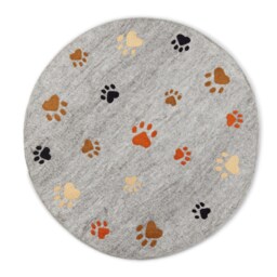 Handmade Felted Wool Pet Mat Grey Dog Resting Paw Rug - thumbnail 1