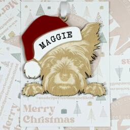 Personalised Pet Christmas Bauble/Ornament With Name - Dog Yorkie Yorkshire Terrier 038 - thumbnail 3
