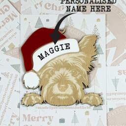 Personalised Pet Christmas Bauble/Ornament With Name - Dog Yorkie Yorkshire Terrier 038 - thumbnail 2
