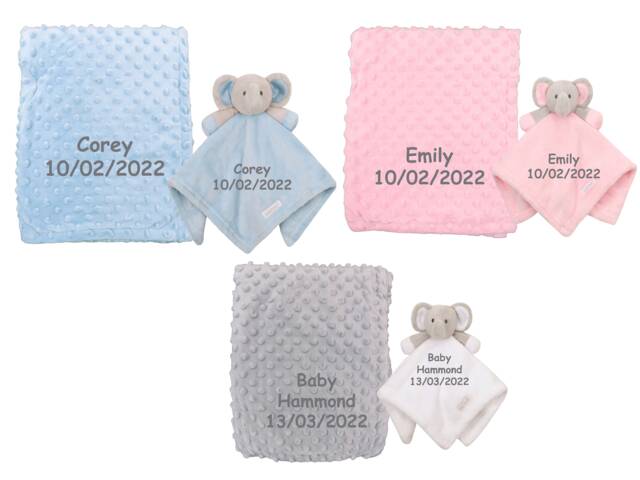 Personalized Baby Blanket Comforter Set, Embroidered Keepsake Gift - image 1