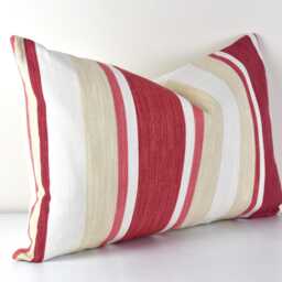 "Laura Ashley Awning Stripe Cushion, Pale Cranberry 17"" By 12" - thumbnail 2