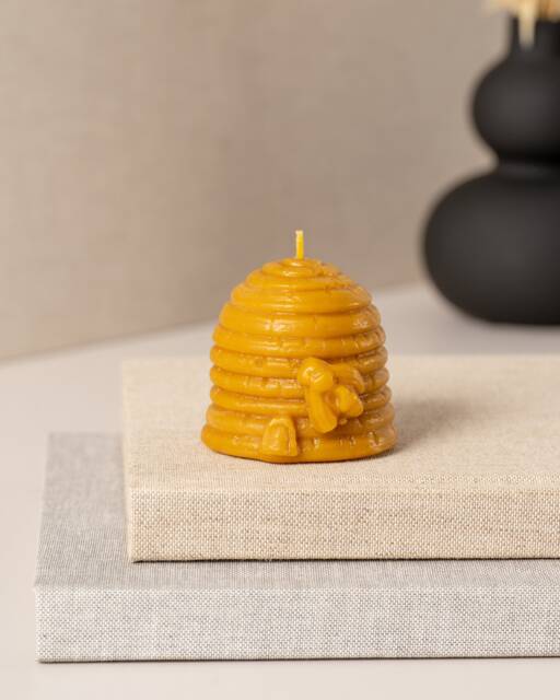 Christmas Beeswax Honey Haven Candle With Bee - Handcrafted Eco Gift - image 1