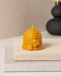 Christmas Beeswax Honey Haven Candle With Bee - Handcrafted Eco Gift - thumbnail 1