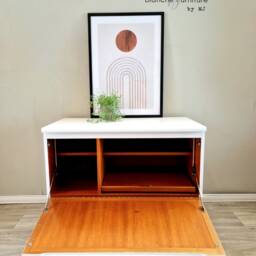 Nathan Drinks Cabinet/Media Sideboard in White With Steel Hairpin Legs - thumbnail 3