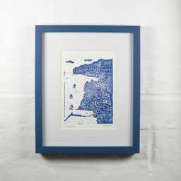 Sorrento Print, Amalfi Coast. Handprinted Linocut, Handmade. First Class Post - thumbnail 2