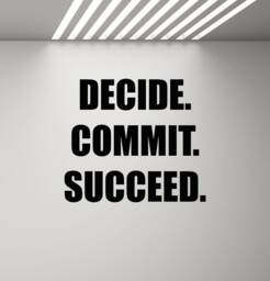 Decide Commit Succeed Wall Decal Sign Gym Quote Poster Fitness Mural Gift Vinyl Sticker Inspirational Decor Home Office Art Print G283 - thumbnail 1