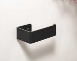 Modern Black Stainless Steel Toilet Paper Holder, Minimalist Bathroom - thumbnail 1