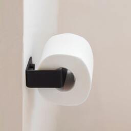 Modern Black Stainless Steel Toilet Paper Holder, Minimalist Bathroom - thumbnail 2
