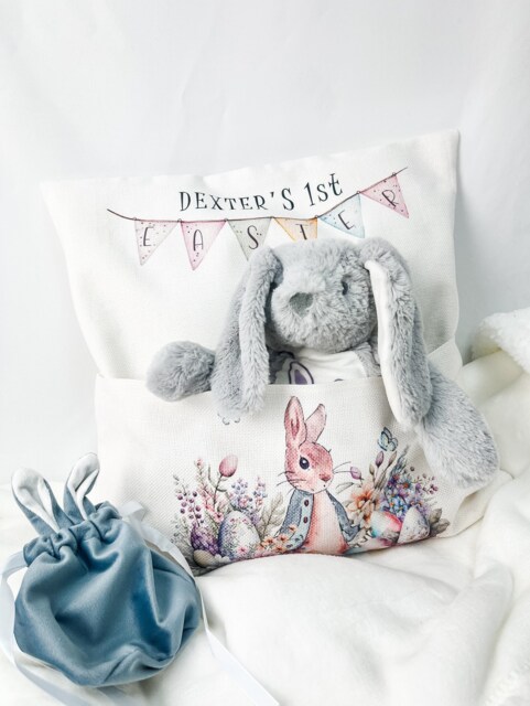 1st Easter Gift, Book Cushion, Personalised First - image 1