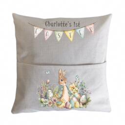1st Easter Gift, Book Cushion, Personalised First - thumbnail 3