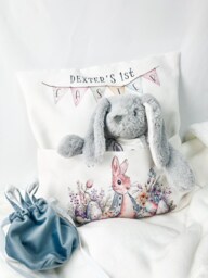 1st Easter Gift, Book Cushion, Personalised First - thumbnail 1