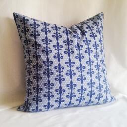 Royal Blue Fleur Pillow Cover 16x16 Cover, Decorative Pillow, Toss Home Decor, Summer, Spring Decor - thumbnail 2
