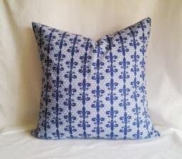 Royal Blue Fleur Pillow Cover 16x16 Cover, Decorative Pillow, Toss Home Decor, Summer, Spring Decor - thumbnail 1