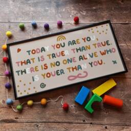 Dr. Seuss Quote Framed Metal Print Colorful Kids Wall Art - thumbnail 1