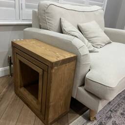 Rustic Wooden Reclaimed Timber Nest Of Tables Solid Wood Square Box Style Side Table Cube - thumbnail 3