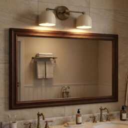 Bathroom Two Vanity Light Half Ball Shade - Mid Century Modern Wall Sconce Lamp White Cone - thumbnail 2