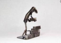 Mason - Brick Layer Metal Art Figurine Railroad Spike Art Gift - thumbnail 1