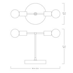 Oslo Double Sphere Dim To Warm Oak Table Lamp - thumbnail 4