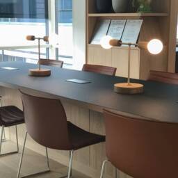 Oslo Double Sphere Dim To Warm Oak Table Lamp - thumbnail 3