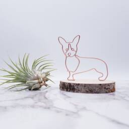 Personalized Wire Corgi Sculpture, Dog Memorial, Desk Decor - thumbnail 2