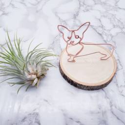 Personalized Wire Corgi Sculpture, Dog Memorial, Desk Decor - thumbnail 3