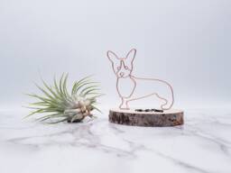 Personalized Wire Corgi Sculpture, Dog Memorial, Desk Decor
