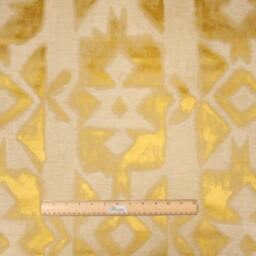 Gold Ikat Pillow Cover, Abstract Damask Cushion, 18x18 - thumbnail 4