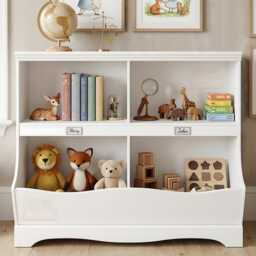Wooden Kids Toy Storage Organizer Book Shelf Cabinet Nursery Decor Box Furniture - thumbnail 2